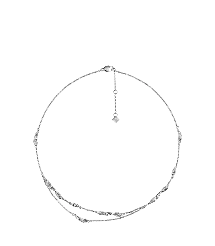 Eroz Doppelkette, Edition Silber aus rhodiniertem Messing