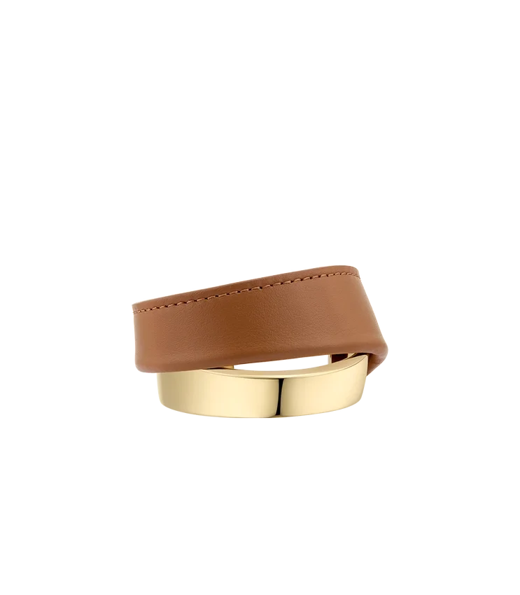 Ormé-Armband, vergoldete Edition mit Kamelleder