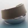 Ormé Cuff Edition Silber in Rhodium mit taupefarbenem Leder